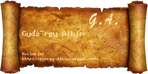 György Albin névjegykártya